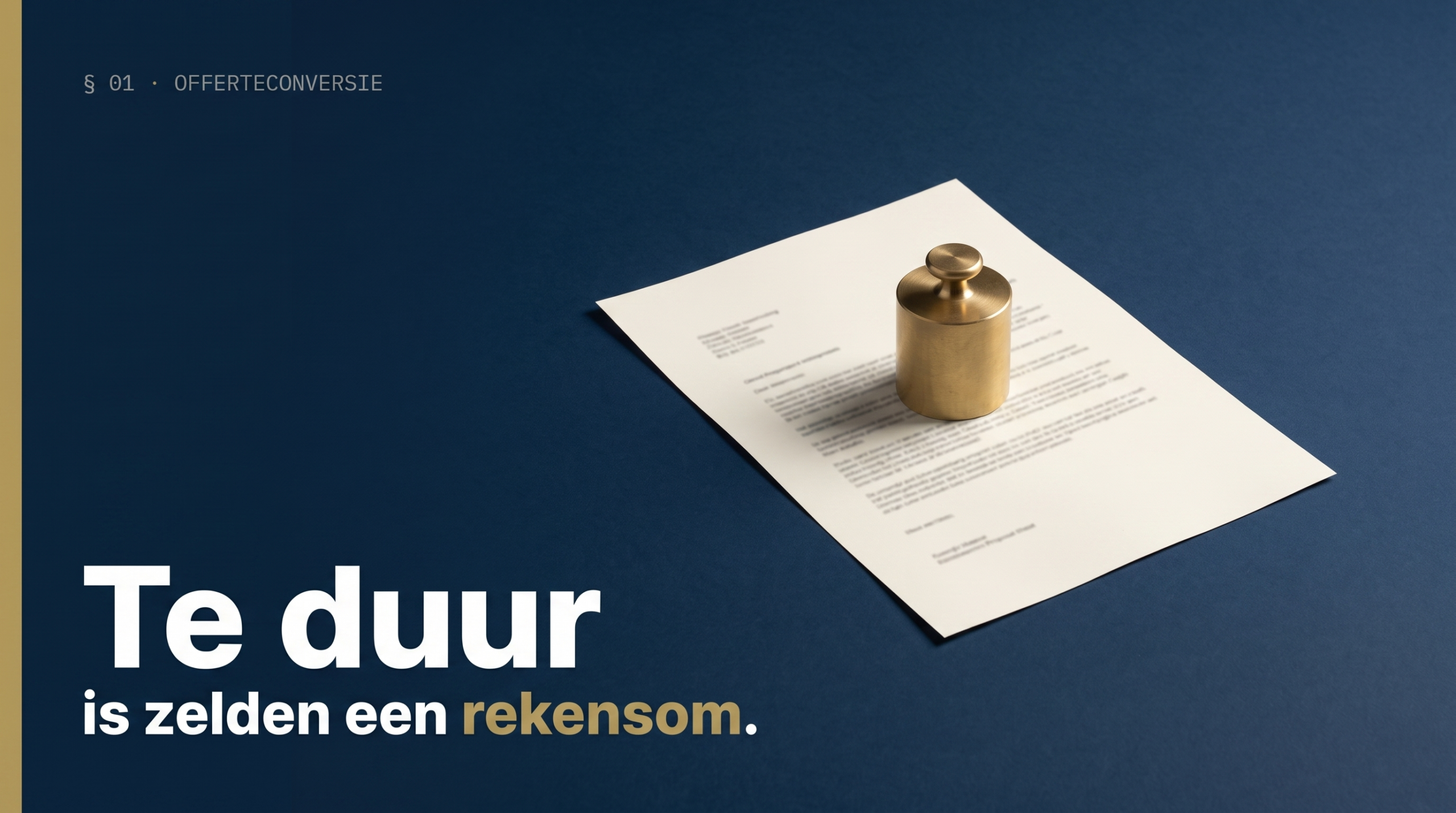 Als de klant zegt dat u te duur bent